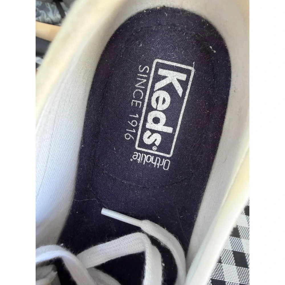 Keds Craze II White Low Top Ortholite Sneakers Size 8 Nautical‎ Preppy